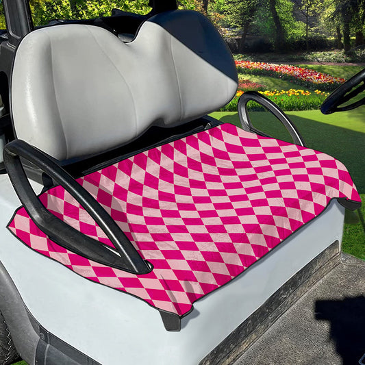 Pink Harlequin Pattern Print Golf Cart Seat Cover
