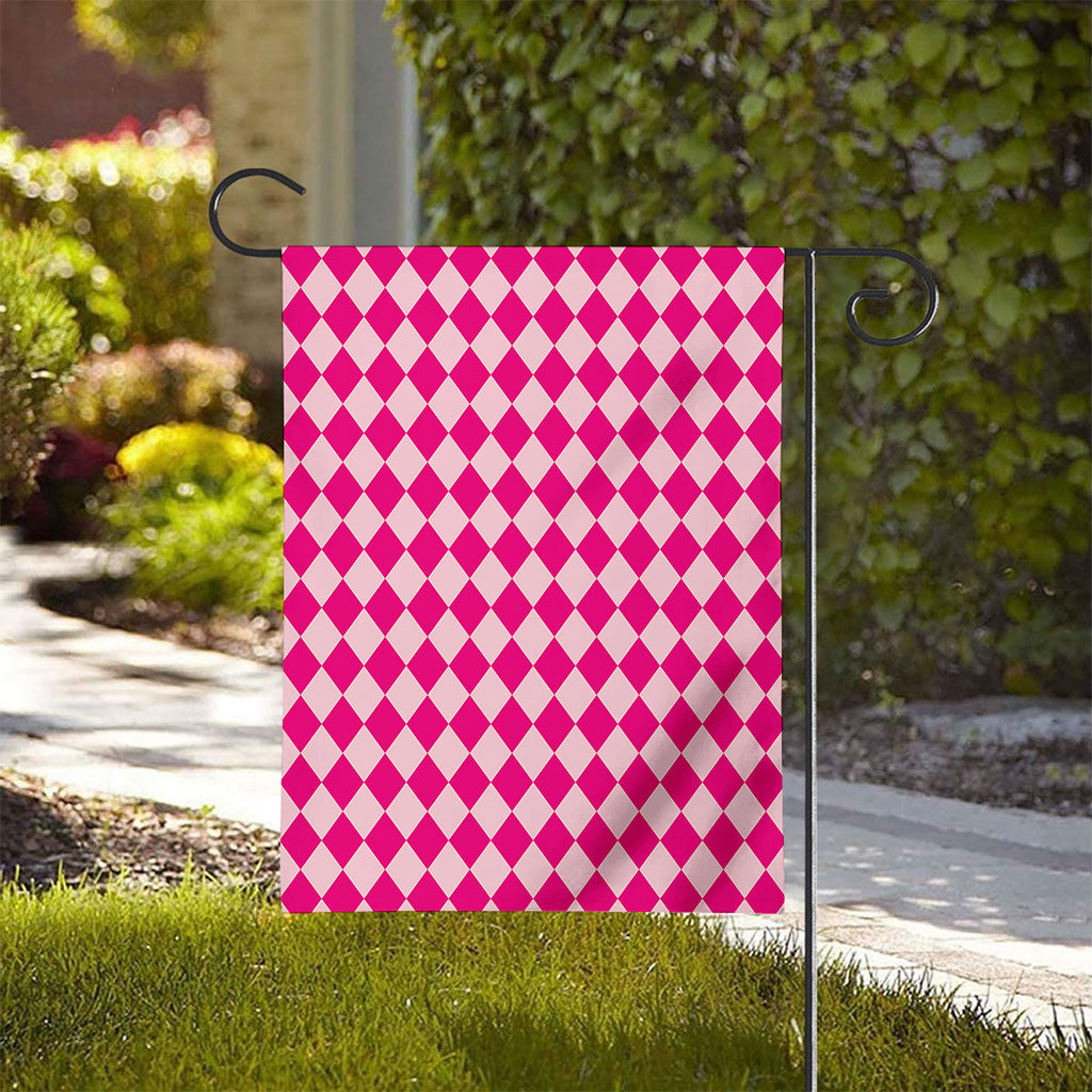 Pink Harlequin Pattern Print House Flag