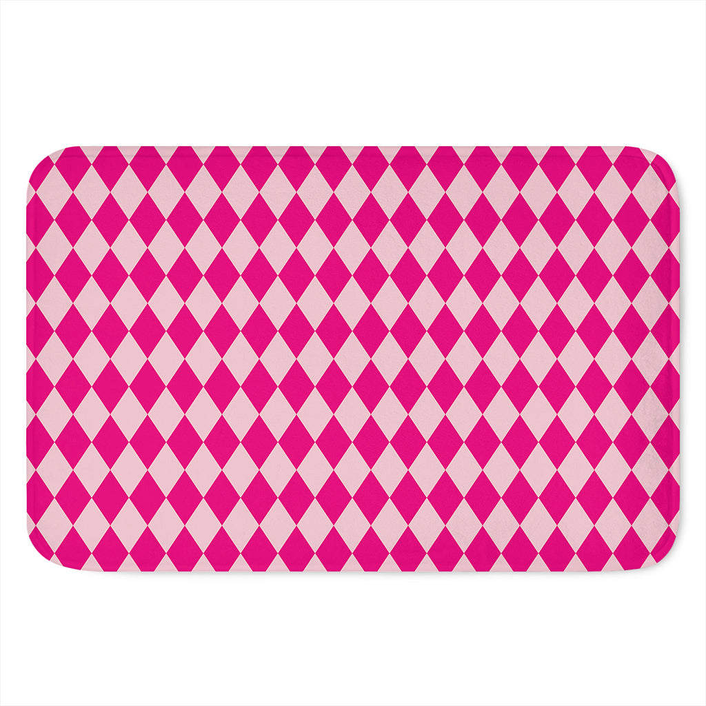 Pink Harlequin Pattern Print Indoor Door Mat
