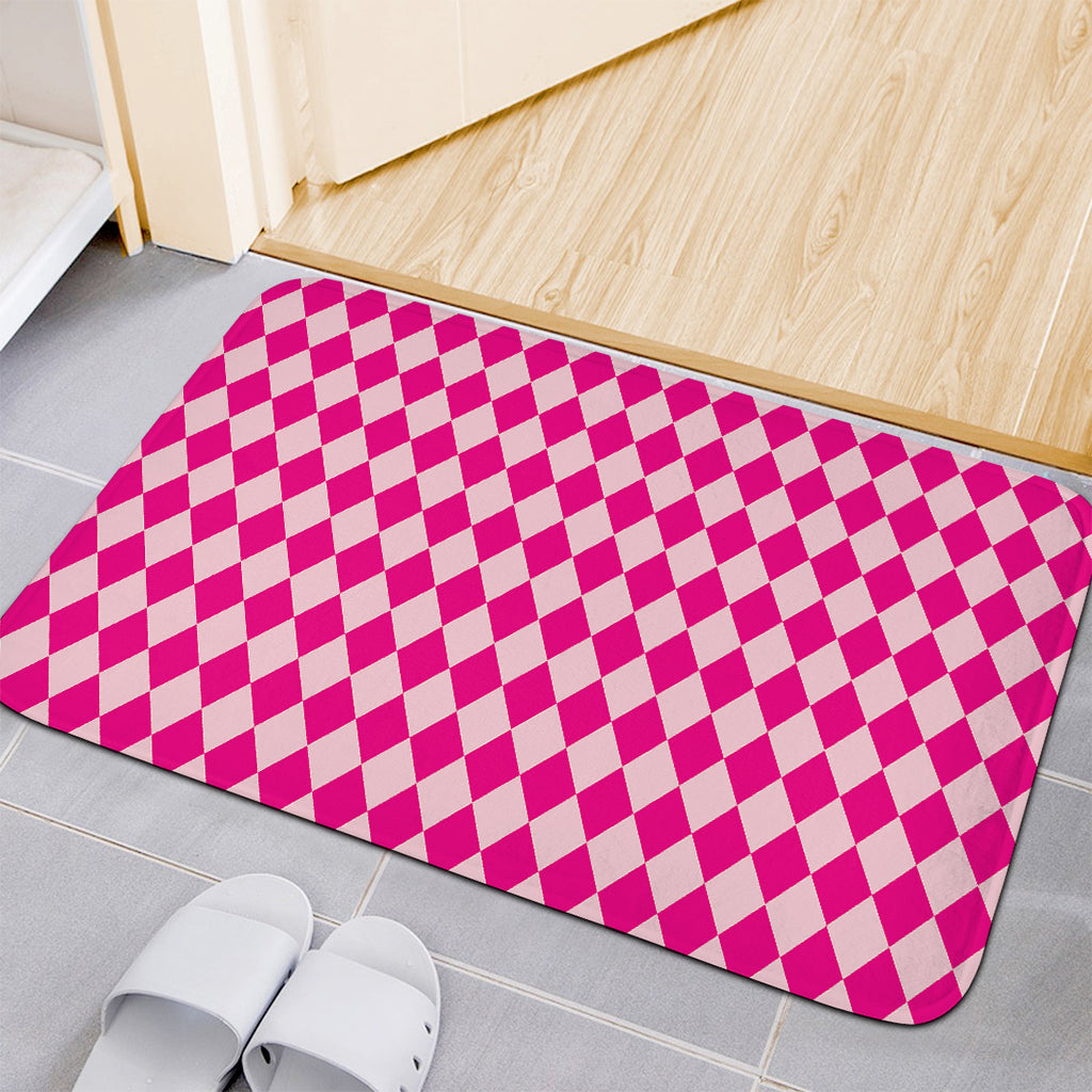 Pink Harlequin Pattern Print Indoor Door Mat