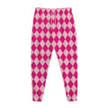 Pink Harlequin Pattern Print Jogger Pants
