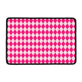 Pink Harlequin Pattern Print Kitchen Mat