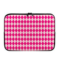 Pink Harlequin Pattern Print Laptop Sleeve