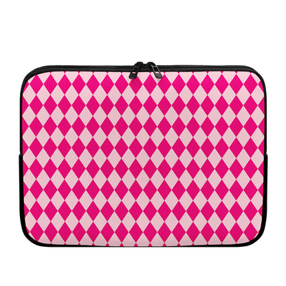 Pink Harlequin Pattern Print Laptop Sleeve