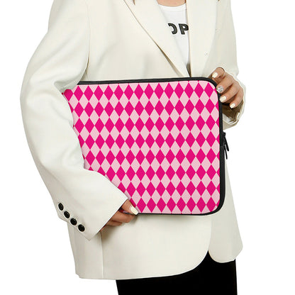 Pink Harlequin Pattern Print Laptop Sleeve