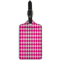 Pink Harlequin Pattern Print Luggage Tag