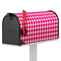 Pink Harlequin Pattern Print Mailbox Cover