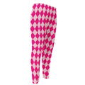 Pink Harlequin Pattern Print Men's Compression Pants