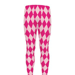 Pink Harlequin Pattern Print Men's leggings