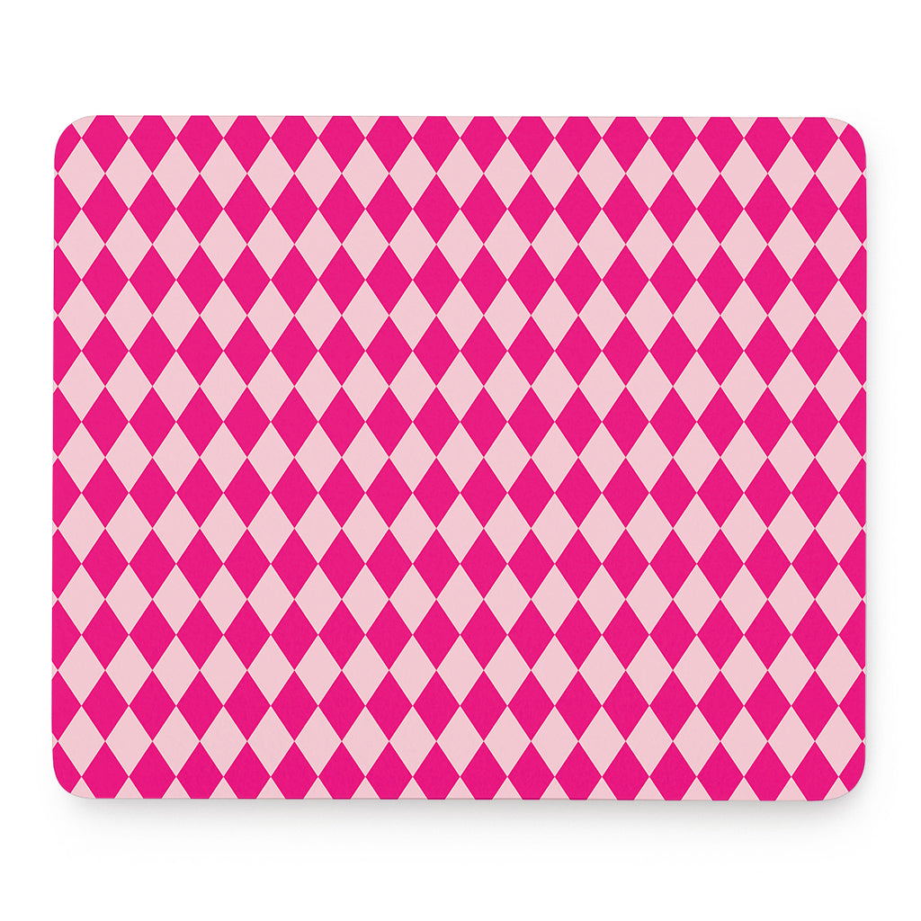 Pink Harlequin Pattern Print Mouse Pad