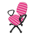 Pink Harlequin Pattern Print Office Chair Cover