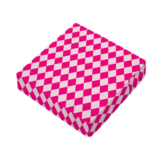 Pink Harlequin Pattern Print Outdoor Seat Cushion Cover
