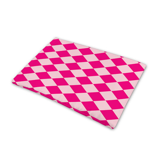 Pink Harlequin Pattern Print Pet Cooling Mat Cover