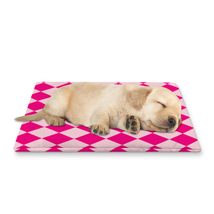 Pink Harlequin Pattern Print Pet Cooling Mat Cover