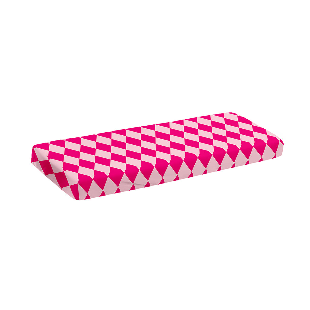 Pink Harlequin Pattern Print Piano Keyboard Cover