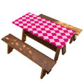 Pink Harlequin Pattern Print Picnic Table Cover