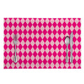 Pink Harlequin Pattern Print Placemat