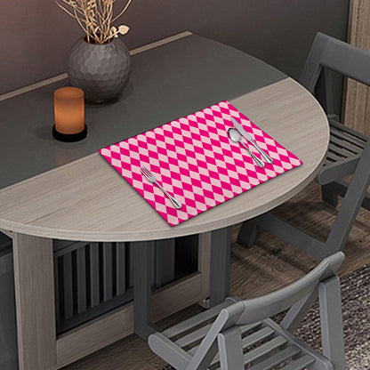 Pink Harlequin Pattern Print Placemat