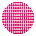 Pink Harlequin Pattern Print Round Blanket