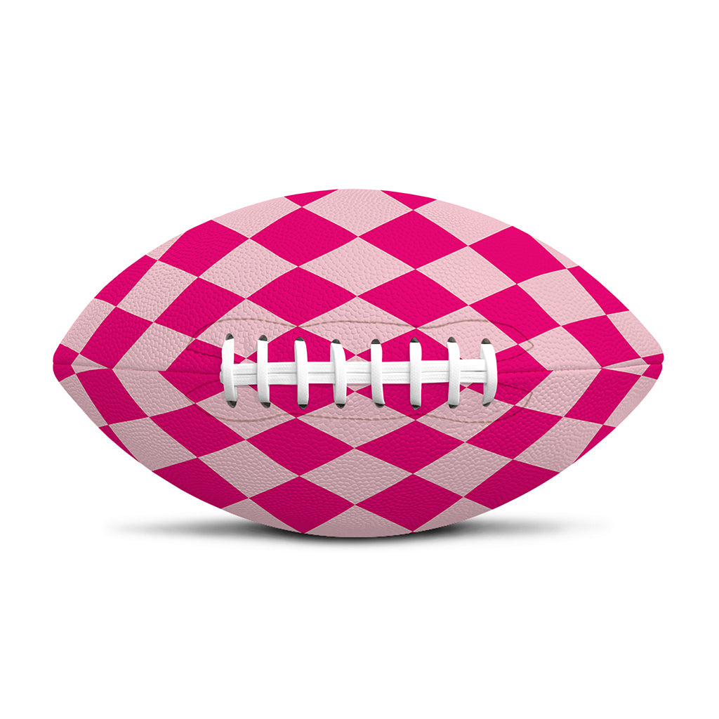 Pink Harlequin Pattern Print Rugby Ball