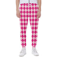 Pink Harlequin Pattern Print Joggers