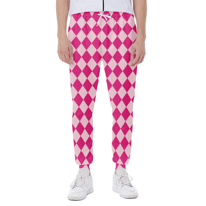 Pink Harlequin Pattern Print Scuba Joggers