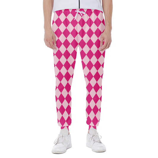 Pink Harlequin Pattern Print Scuba Joggers