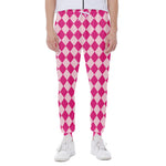 Pink Harlequin Pattern Print Scuba Joggers