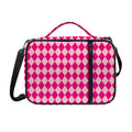 Pink Harlequin Pattern Print Shoulder Strap Bible Bag