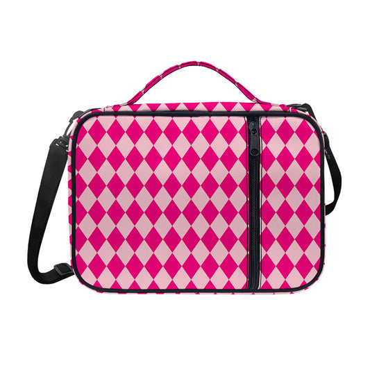 Pink Harlequin Pattern Print Shoulder Strap Bible Bag