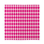 Pink Harlequin Pattern Print Silk Bandana