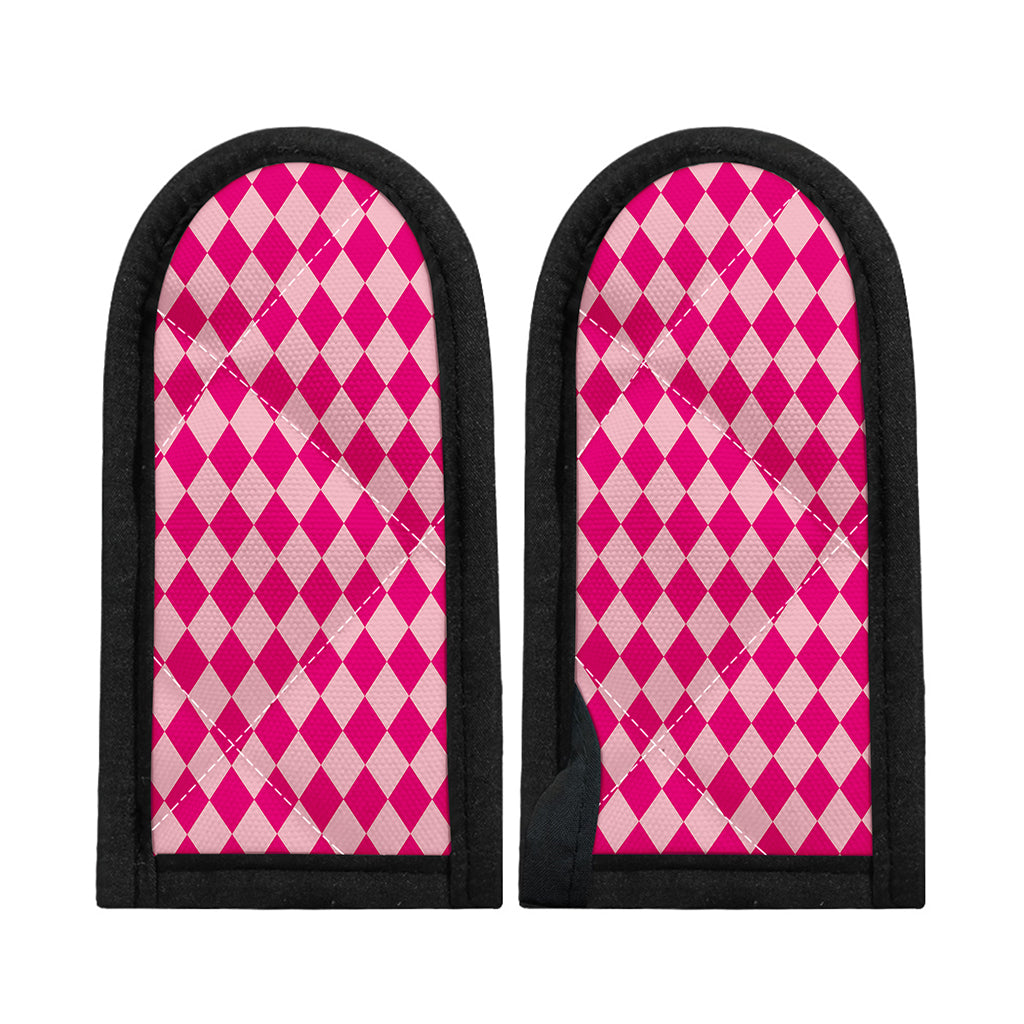 Pink Harlequin Pattern Print Skillet Handle Cover