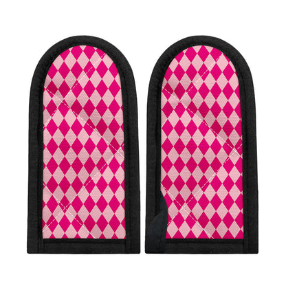 Pink Harlequin Pattern Print Skillet Handle Cover