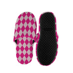 Pink Harlequin Pattern Print Slippers