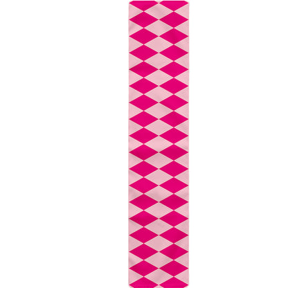 Pink Harlequin Pattern Print Table Runner