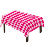 Pink Harlequin Pattern Print Tablecloth