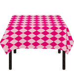 Pink Harlequin Pattern Print Tablecloth