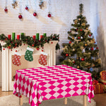 Pink Harlequin Pattern Print Tablecloth