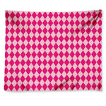 Pink Harlequin Pattern Print Tapestry