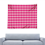Pink Harlequin Pattern Print Tapestry