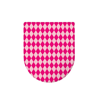 Pink Harlequin Pattern Print Toilet Lid Cover