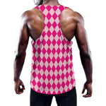 Pink Harlequin Pattern Print Training Tank Top