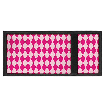 Pink Harlequin Pattern Print Trifold Wallet