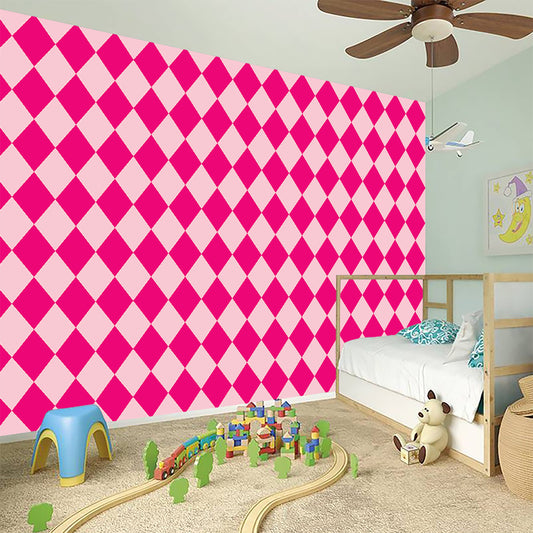 Pink Harlequin Pattern Print Wall Sticker
