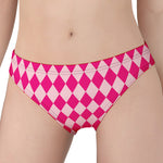 Pink Harlequin Pattern Print Women's Panties