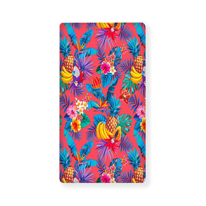 Pink Hawaiian Fruits Pattern Print Baby Crib Sheet