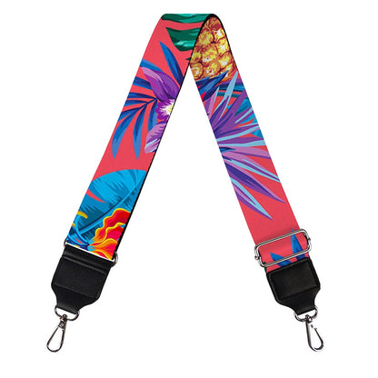 Pink Hawaiian Fruits Pattern Print Bag Strap