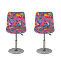 Pink Hawaiian Fruits Pattern Print Bar Stool Covers