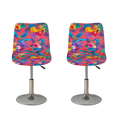 Pink Hawaiian Fruits Pattern Print Bar Stool Covers