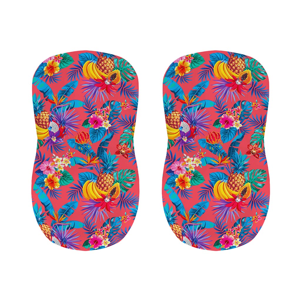 Pink Hawaiian Fruits Pattern Print Bar Stool Covers